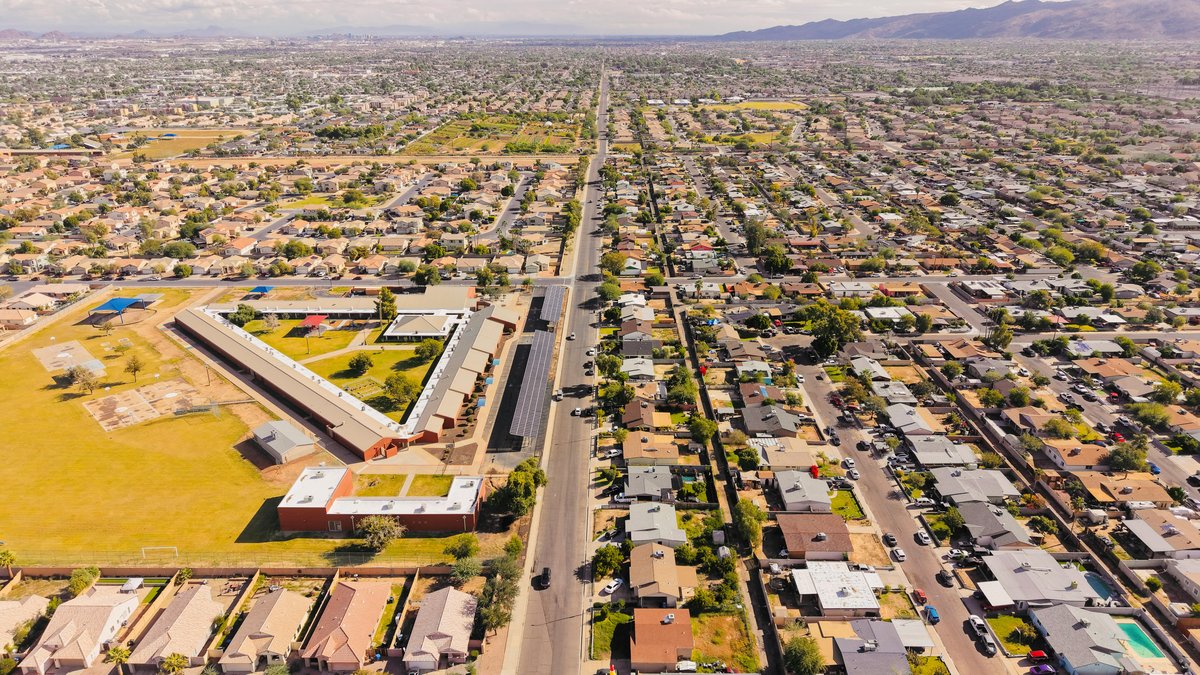 Aerial view of Avondale Arizona and surrounding West Valley communities we serve