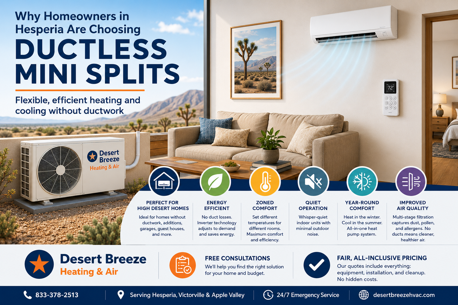 Ductless mini splits in Hesperia